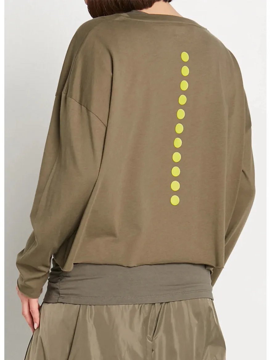 Planet by Lauren G Dot Dot Dot Mini Luxury Boxy Tee in Loden/Guacamole