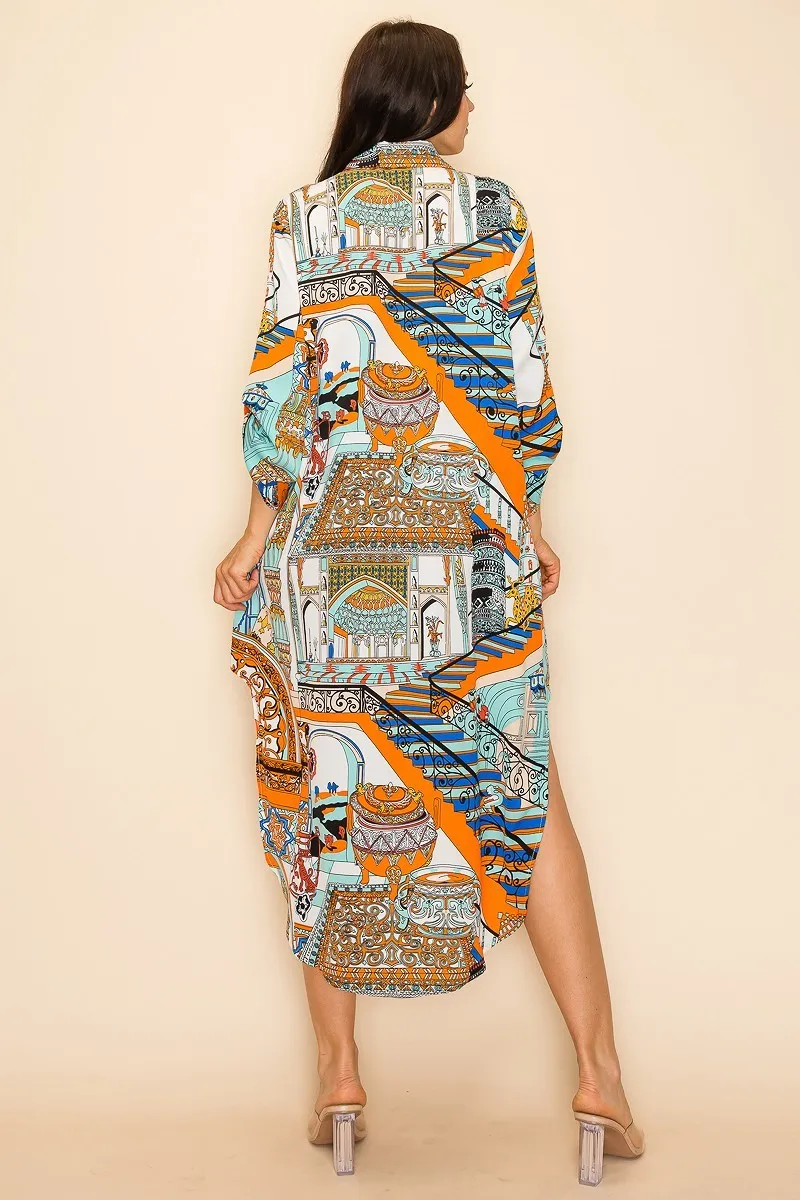 Printed Multi Color Shirt Dress