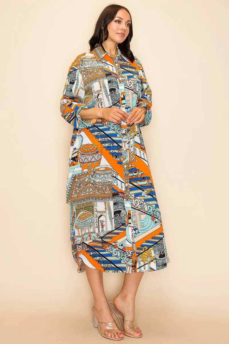Printed Multi Color Shirt Dress