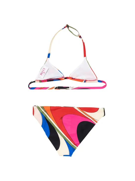 Pucci   Printed Lycra triangle bikini set 