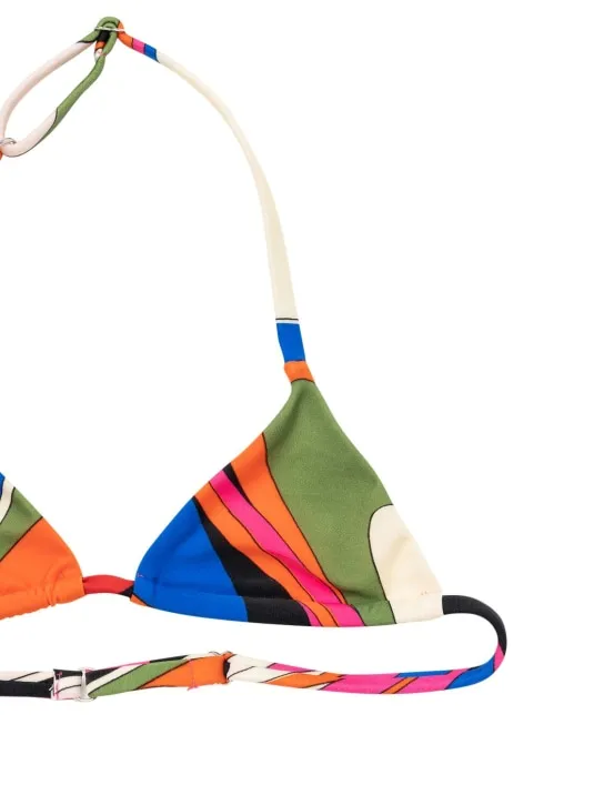 Pucci   Printed Lycra triangle bikini set 
