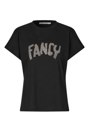 Rabens Saloner Ambla Fancy Tee in Faded Black