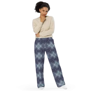 Recursia Argyle Rewired I Women's Wide Leg Pants In Blue