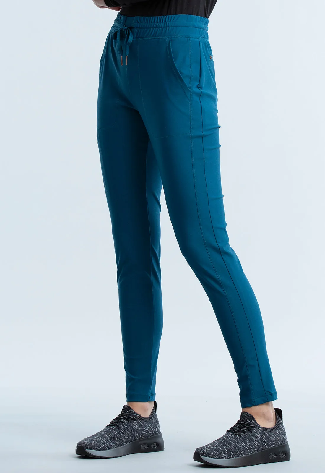 Scrub Pants - Cherokee Women's Form Mid Rise Tapered Leg Drawstring Pant - Caribbean Blue, CK095