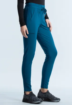 Scrub Pants - Cherokee Women's Form Mid Rise Tapered Leg Drawstring Pant - Caribbean Blue, CK095
