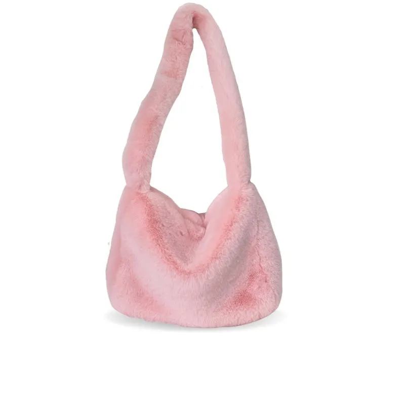 Small Messenger Bag With Colorful Faux Fur