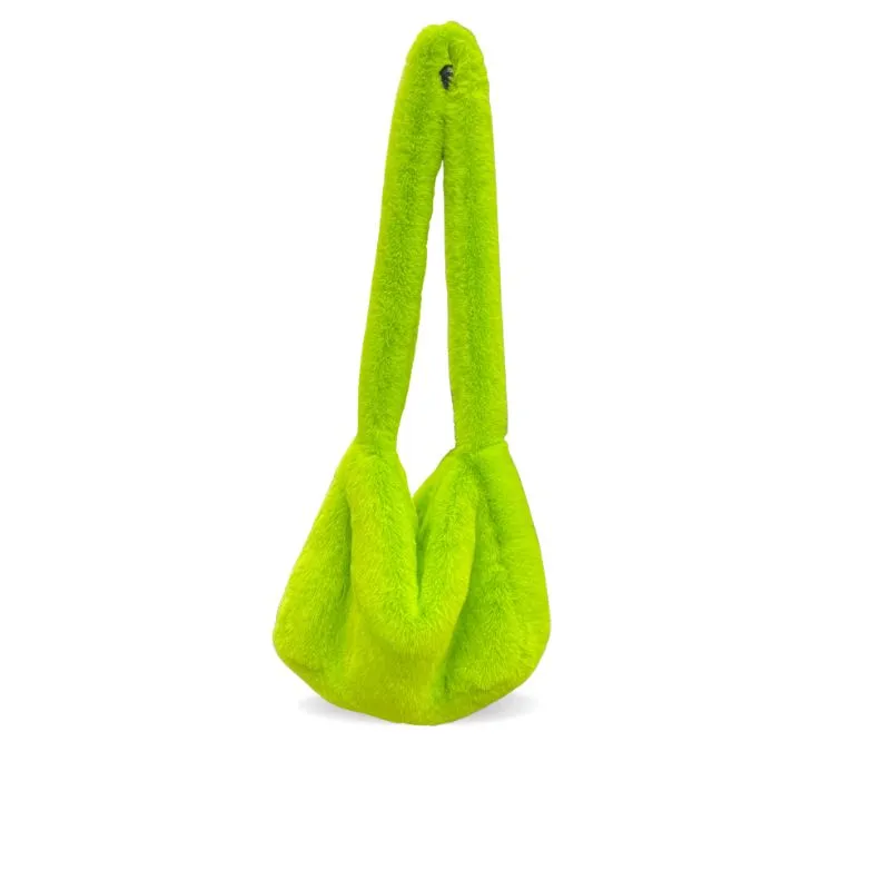 Small Messenger Bag With Colorful Faux Fur