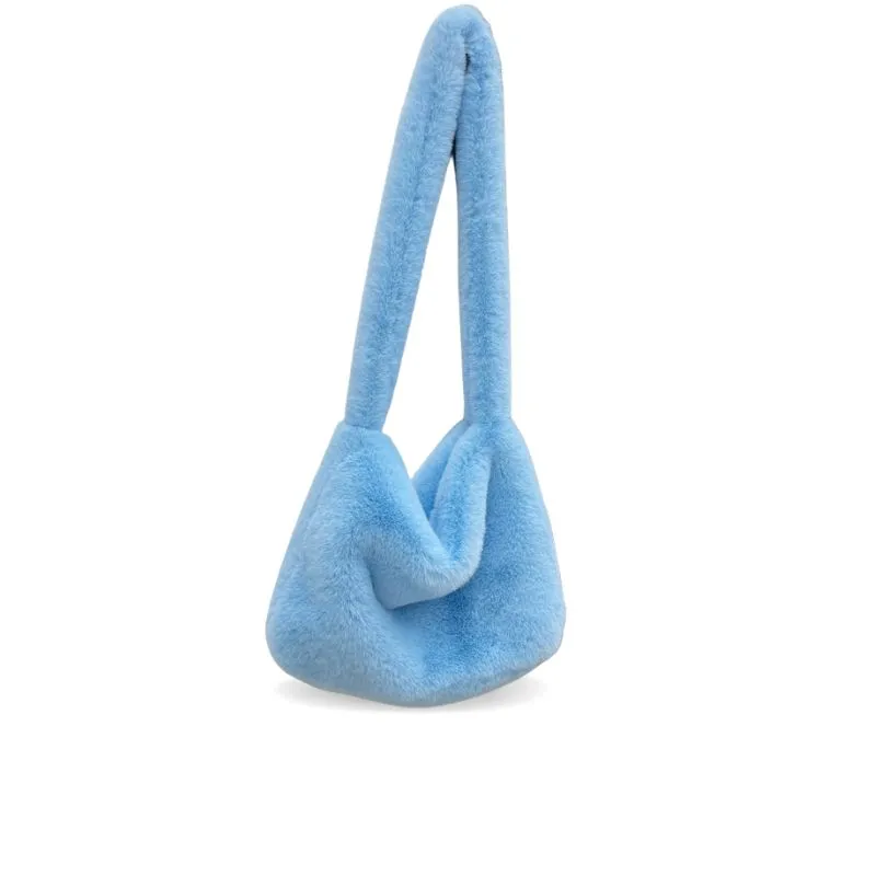 Small Messenger Bag With Colorful Faux Fur