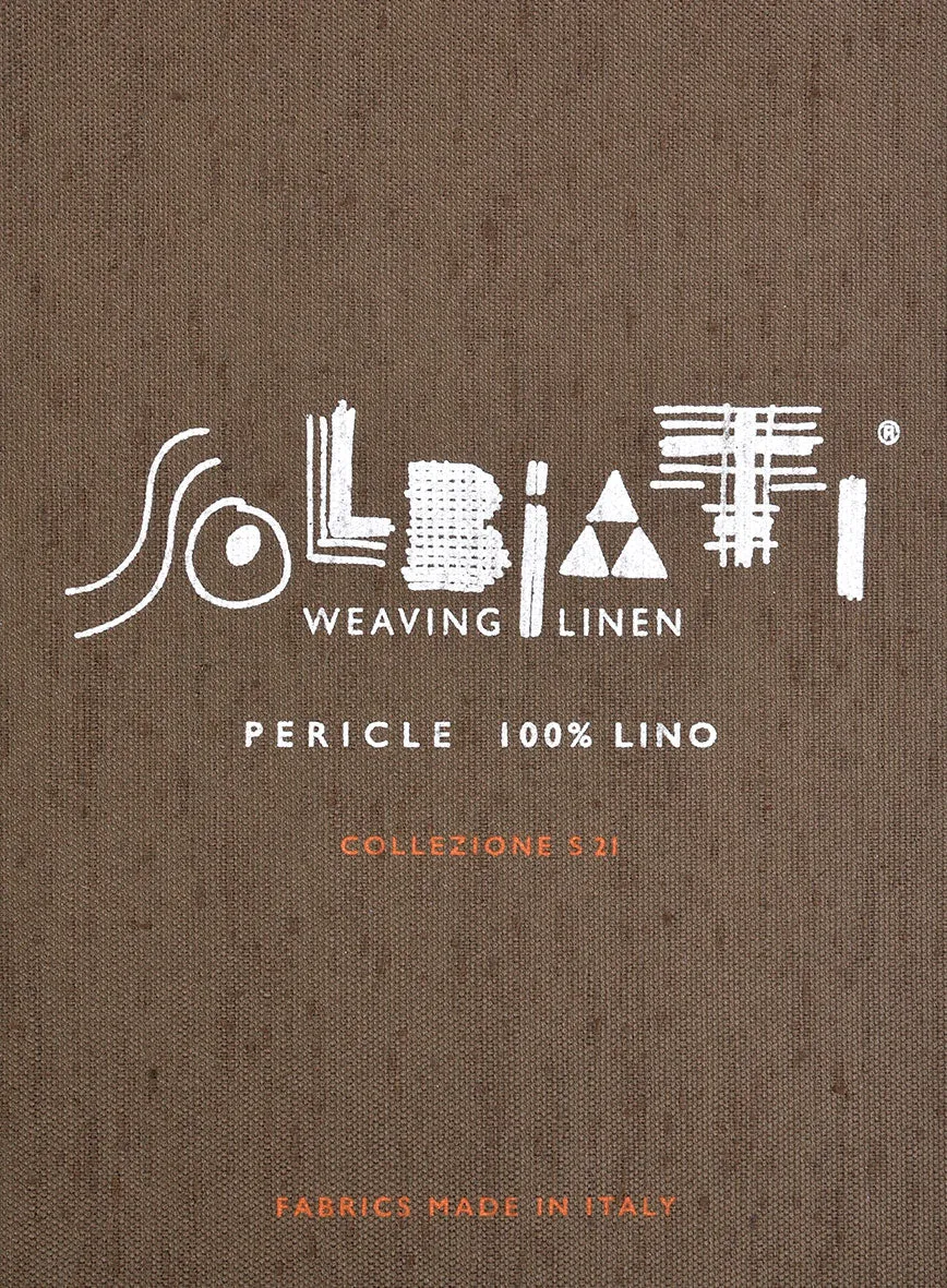 Solbiati Blue Green Herringbone Linen Pants