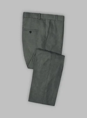 Solbiati Blue Green Herringbone Linen Pants