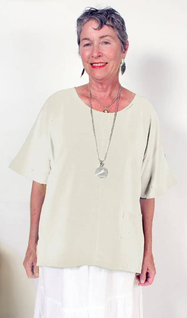 S/Slv Tienda ho Linen  Top Boho Resort Wear Hippie Chic Plus Sml-2x
