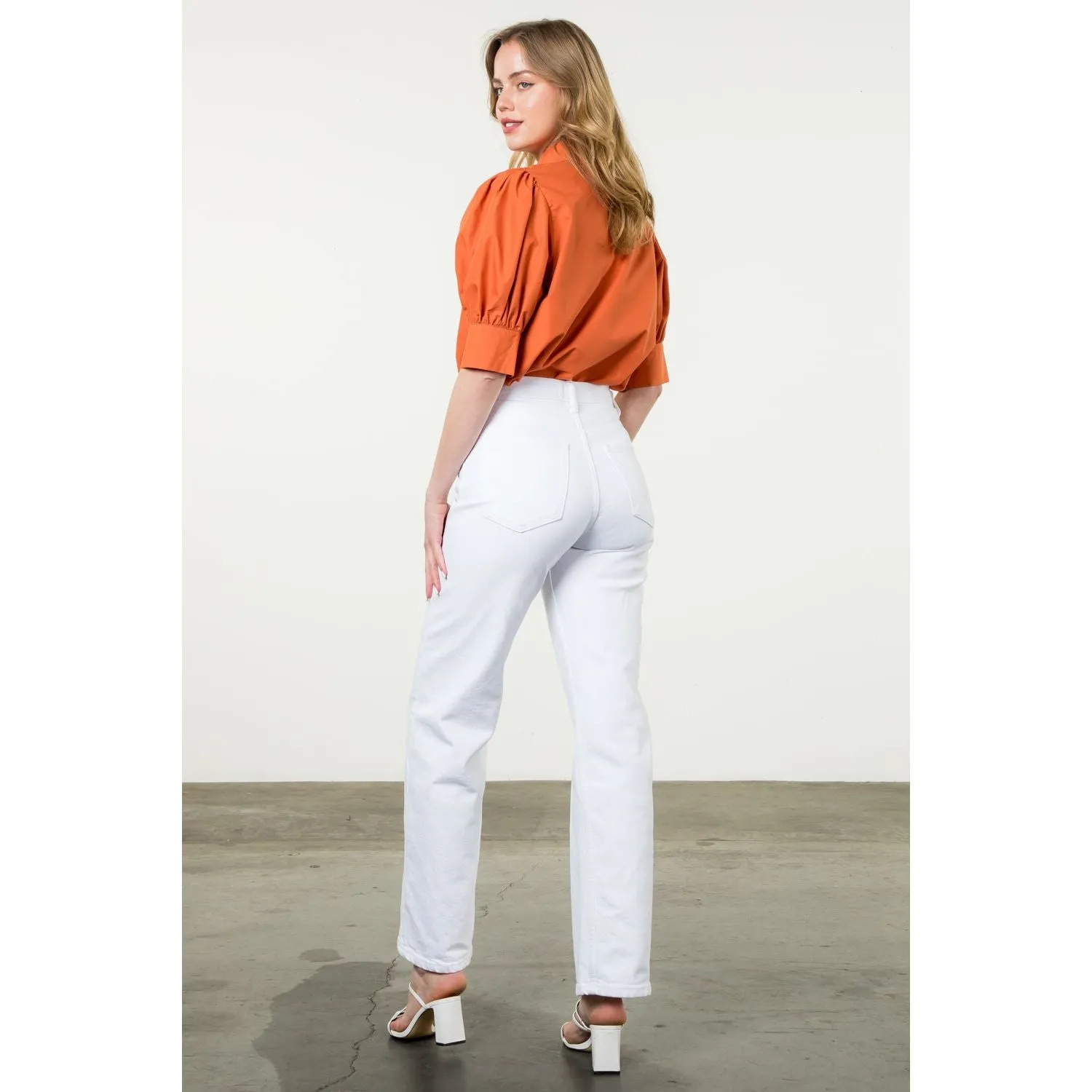 Tori Short Sleeve CollaredTHML Top