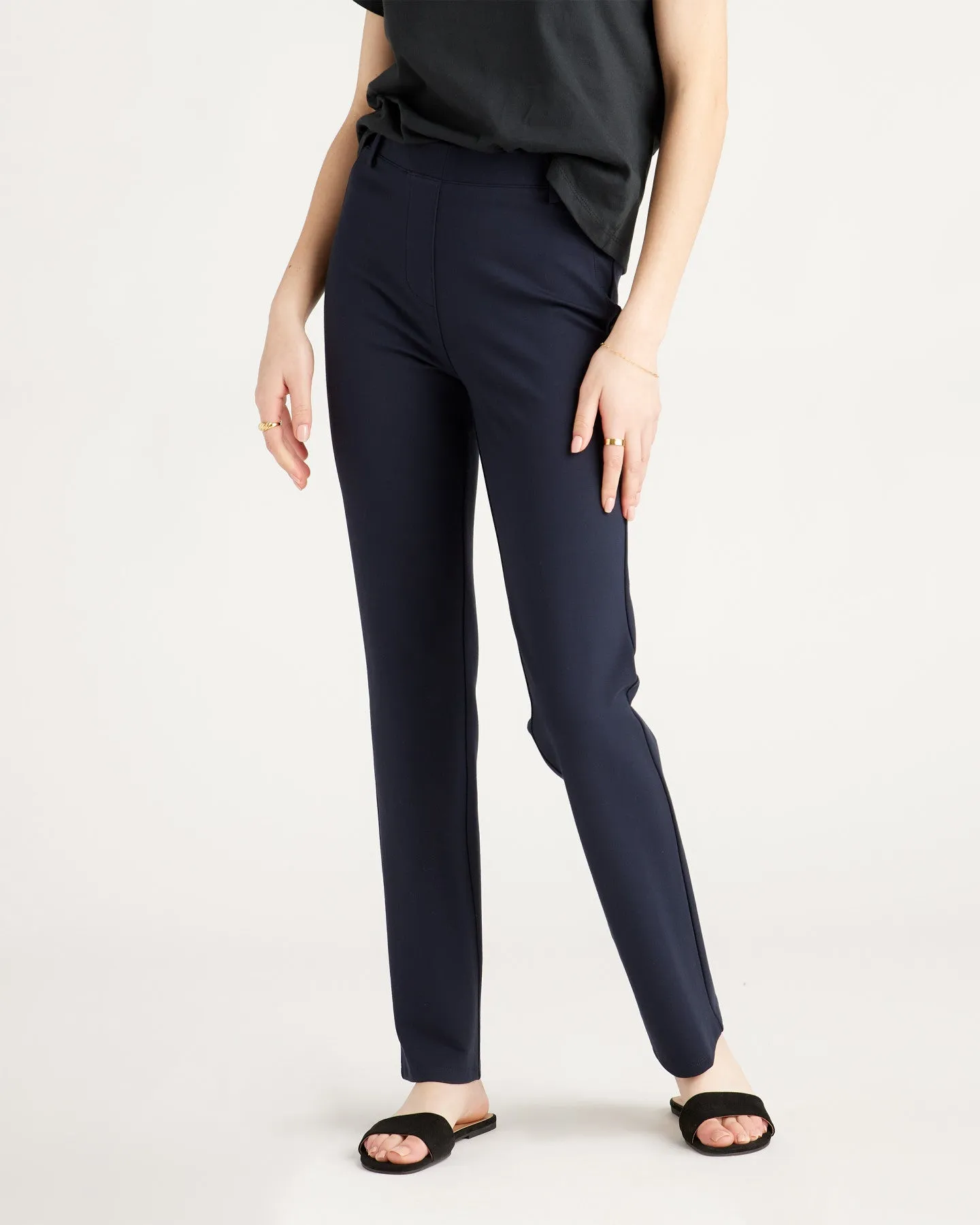 Ultra-Stretch Ponte Straight Leg Pocket Pants - Tall