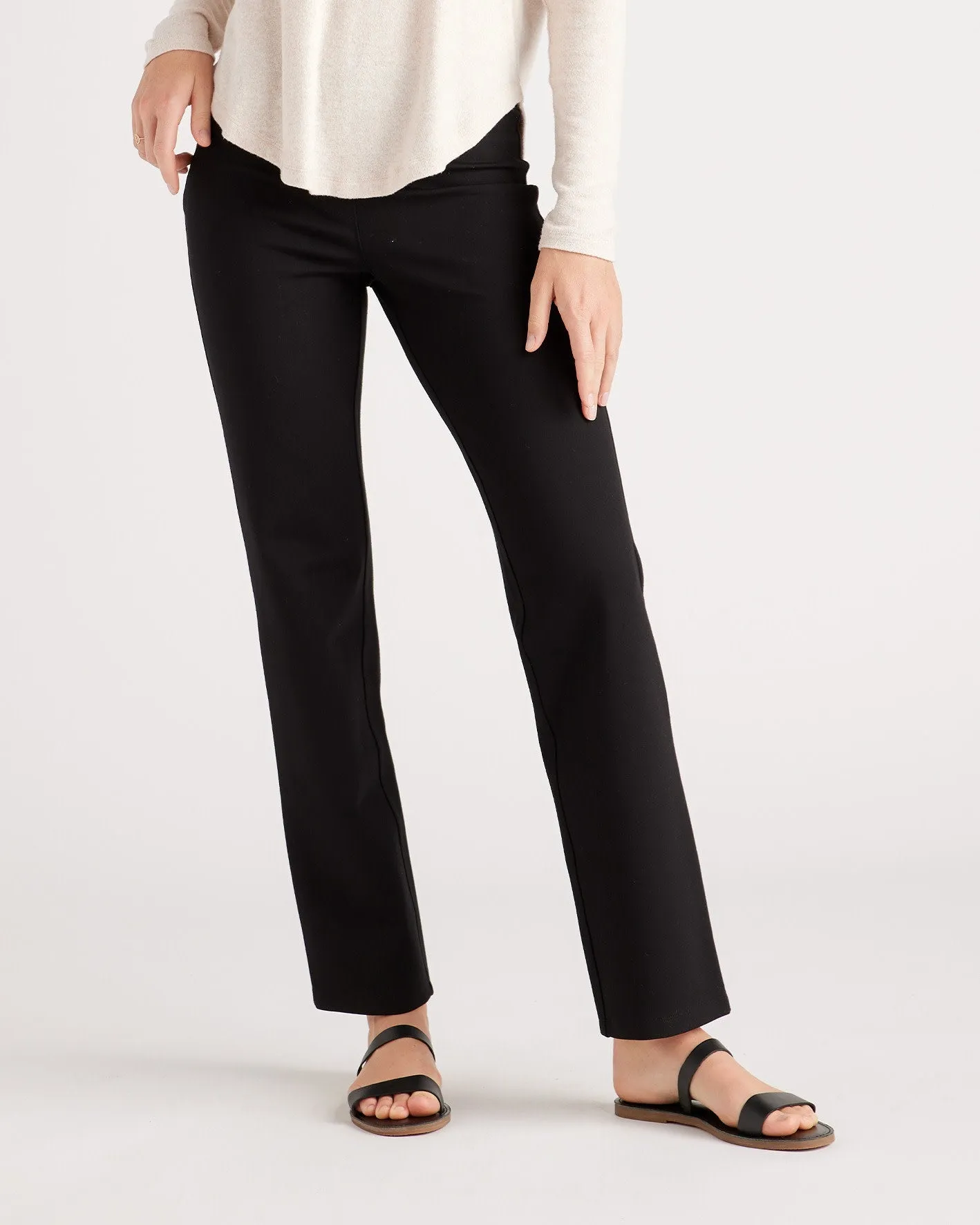 Ultra-Stretch Ponte Straight Leg Pocket Pants - Tall
