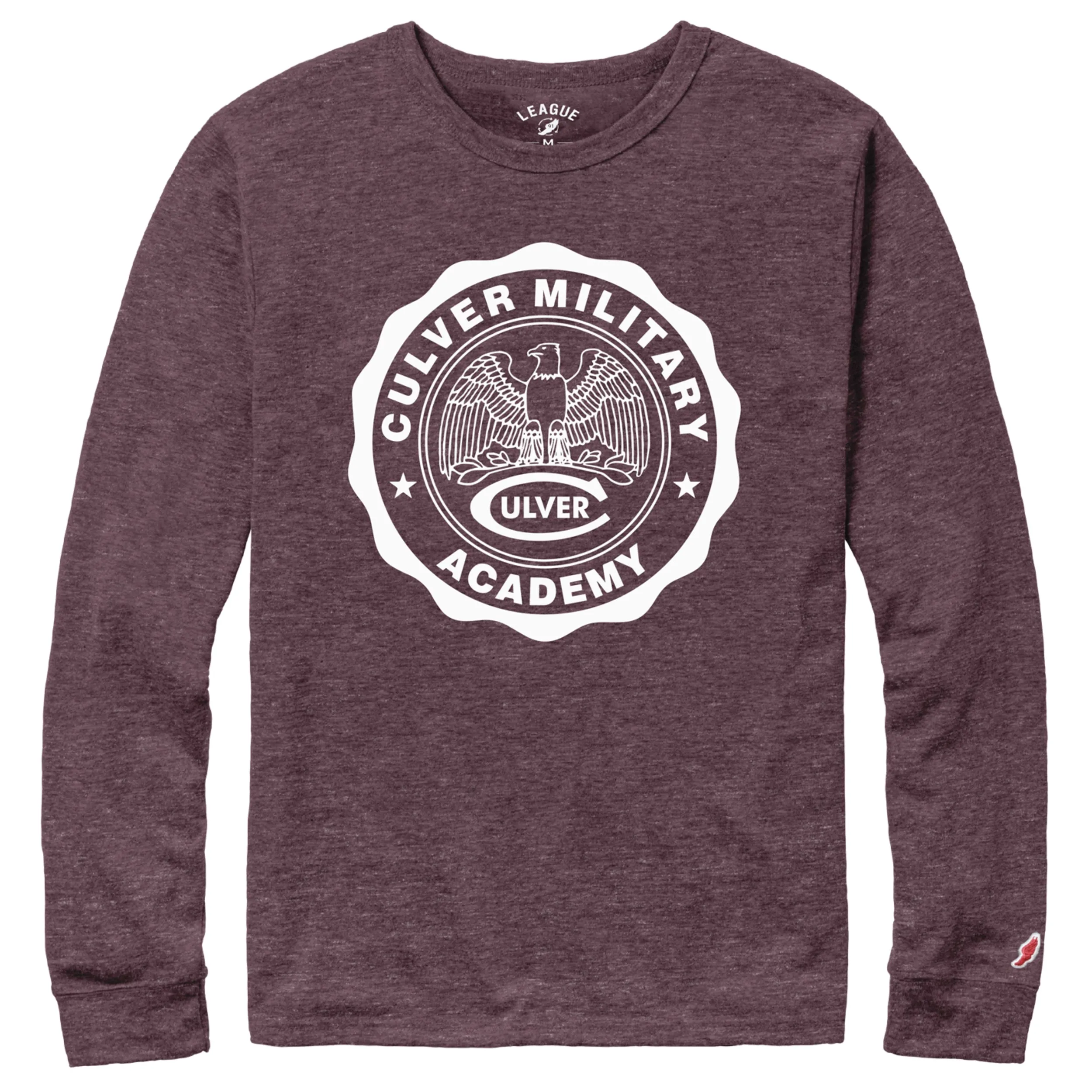 Victory Falls Long Sleeve CMA Seal Tee - Heather Maroon