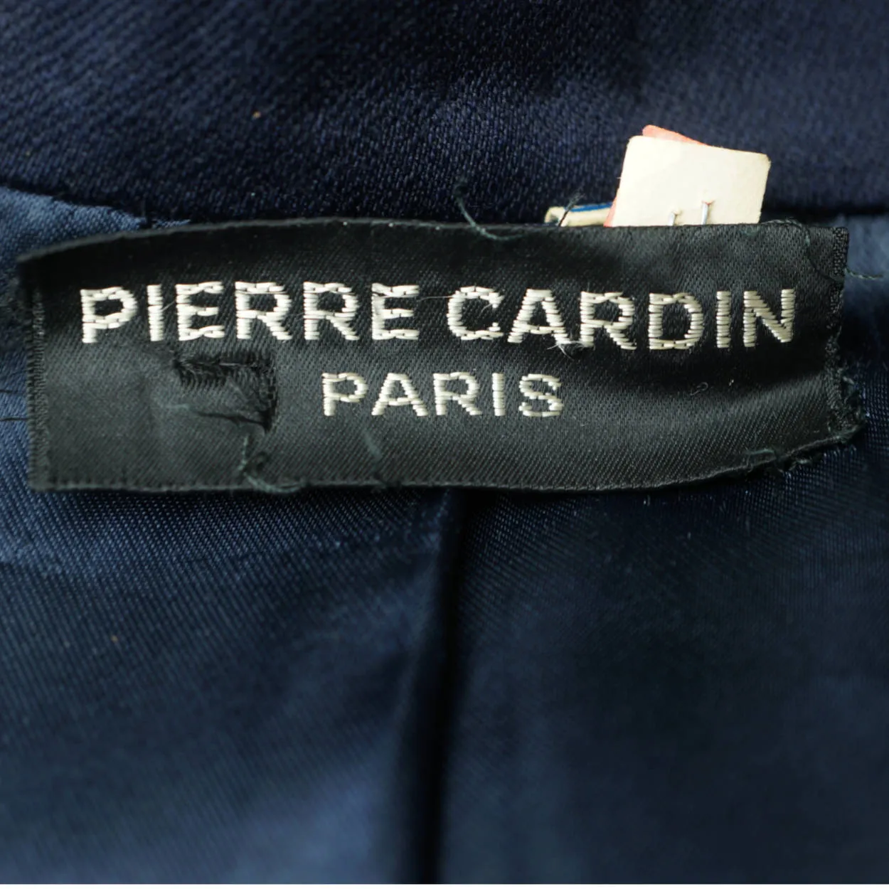 Vintage 1960s Pierre Cardin Paris Topcoat Mens Blue Wool Gabardine Coat Size M L