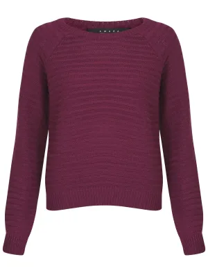 Womens Amara Reya Jonquil Textured Jumper in Dark Purple