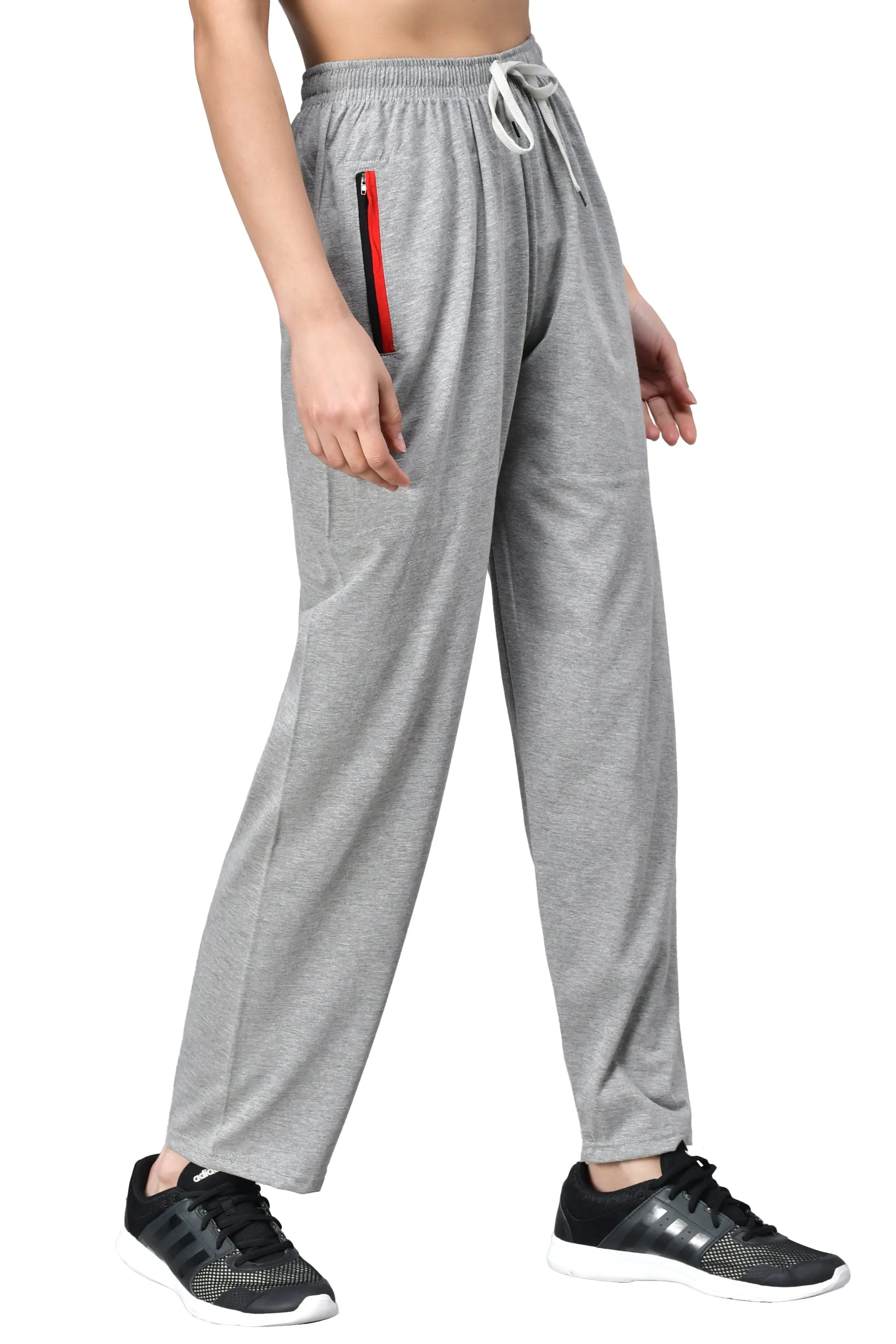 Women's Grey Track Pants with Zip Pockets