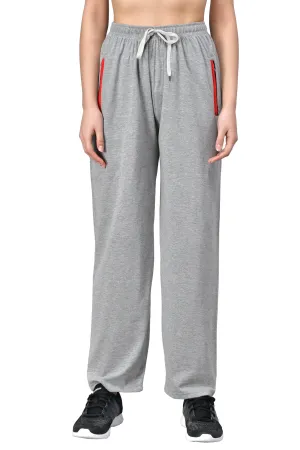 Women's Grey Track Pants with Zip Pockets